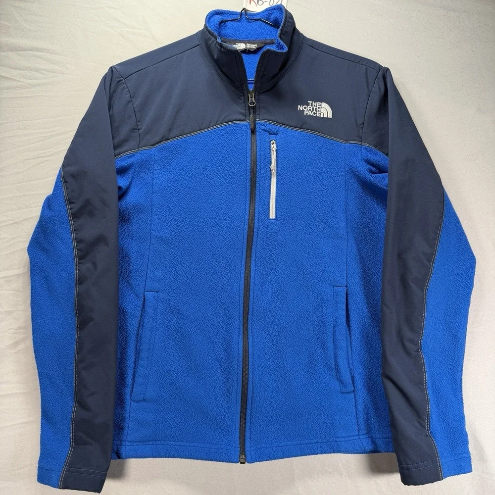 The North Face Jacket Mens Small Full Zip Blue Fleece Lightweight Zipper Pocket